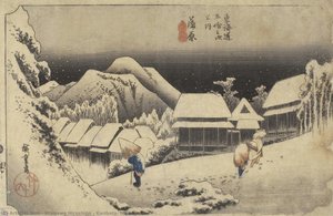 Kanbara, Night Snow — Utagawa Hiroshige