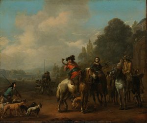 The Return from the Hunt, Johannes Lingelbach, 1650 - 1674