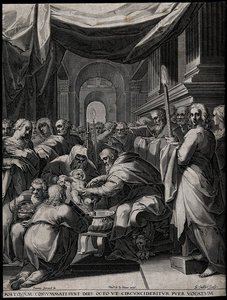 Christ Is Circumcised In A Crowded Church — Aegidius Ii Sadeler