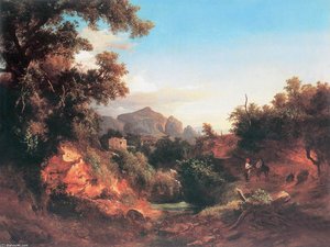 Lovers In Italian Landscape