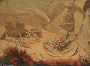 Lobsters In An Aquarium — Gerrit Willem Dijsselhof