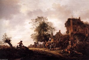 Travellers At A Country Inn — Isaac Van Ostade