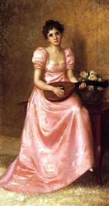 Woman Playing A Mandoliln — De Scott Evans