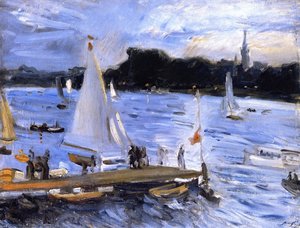 Sailboats On The Alster River In The Evening — Max Slevogt