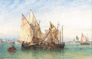 Fishing Vessels Off The Venetian Lagoon — William Wyld