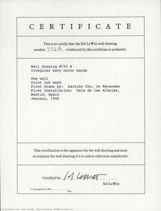 Wall Drawing #793b Certificate — Solomon Lewitt