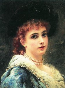 Parisienne In Pearl Necklace — Konstantin Yegorovich Makovsky, Realism