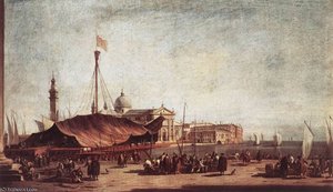 The Piazzetta Looking Toward San Giorgio Maggiore — Francesco Lazzaro Guardi