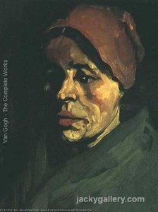 Head Of A Peasant Woman With Brownish Cap — Vincent Willem Van Gogh, Post-impressionism