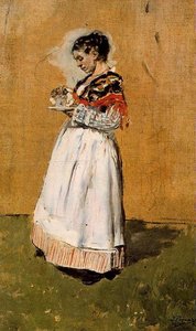 Italian Woman 1 — Ignacio Pinazo Camarlench, Impressionism