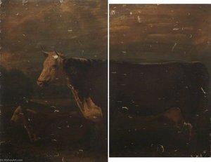 Hereford Cow and Calf (diptych)