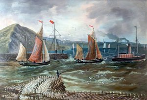 Harbour Scene, Aberystwyth — Alfred Worthington