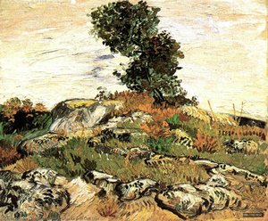 Rocks With Oak Tree — Vincent Willem Van Gogh