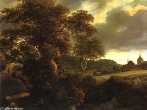 Hill Landscape With Oak — Jacob Isaackszoon Van Ruisdael