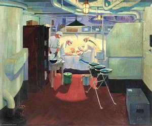 First World War Action Operating Theatre In A Battleship — Jan Godfrey Jervis Gordon