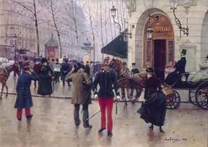 Le Boulevard Des Capucines Devant Le Théâtre Du Vaudeville. — Jean Georges Béraud