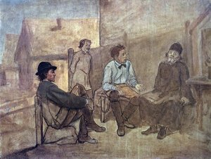 Students Talk With The Monk — Vasily Grigoryevich Perov