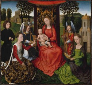 Middle - The Mystic Marriage Of St Catherine — Memling, Hans