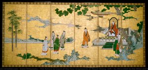 The Return To Court Of The Four Graybeards Of Mount Shang (left); Su Shi’s Visit To The Wind And Water Cave (right — Kanō Mitsunobu