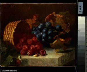 Still Life With Raspberries And A Bunch Of Grapes — Eloise Harriet Stannard