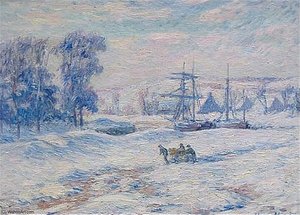 Snow At Quimper — Henri Moret