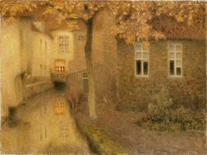 A Canal In Bruges At Dusk — Henri Le Sidaner