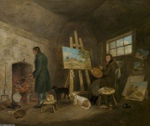 The Artist In His Studio And His Man Gibbs — George Morland
