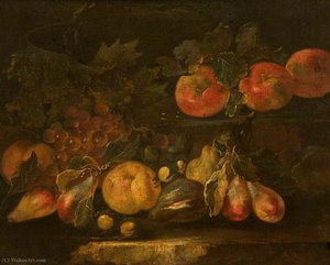 Fruit On Stone Steps — Giovanni Paolo Spadino