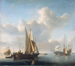 Ships Before The Coast, Willem Van De Velde (ii), After 1670 — Willem Van De Velde The Younger