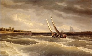 Boats Navigating The Waves — Thomas Birch