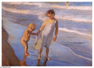 Valencia Dos Niðüos En La Playa — Joaquín Sorolla Y Bastida