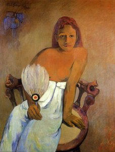 Girl With A Fan — Eugène Henri Paul Gauguin