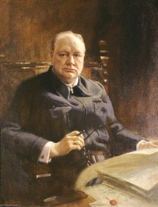 Sir Winston Leonard Spencer Churchill (1874–1965), Kg, Dl, Om, Ch, Pc, Mp — Frank O. Salisbury