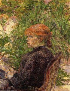Red Haired Woman Seated In The Garden Of M. Forest — Henri De Toulouse-lautrec, Post-impressionism