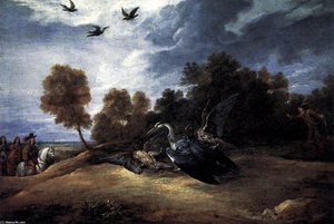 Heron Hunting With The Archduke Leopold Wilhelm — David Teniers The Younger, Baroque Painting
