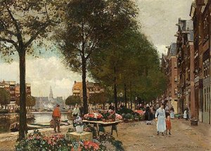 Flower Market On The Singel In Amsterdam — Heinrich Hermanns
