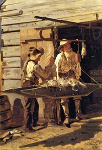 Weighing The Catch — John George Brown