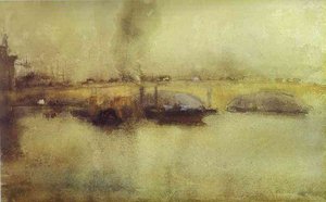 London Bridge — James Abbott Mcneill Whistler, Tonalist Painting