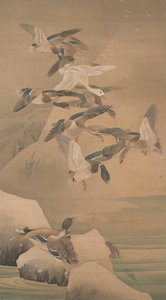 Ducks In The Snow — Kawabata Gyokushō