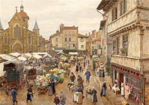 Market In Charlieu — Marie Francois Firmin-girard