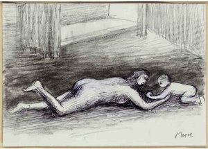Mother Playing With Child On Floor I — Henry Moore