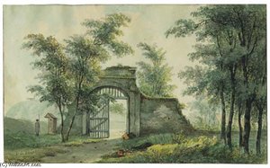 A Guard By A Gate In A Wooded Landscape — Willem De Klerk