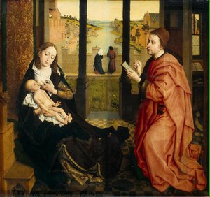 St Luke Drawing A Portrait Of The Madonna — Rogier Van Der Weyden