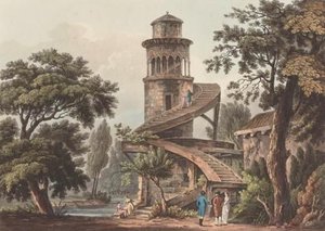 Hamlet Of The Queen - Marlborough Tower - — John Claude Nattes, Topographical Painting
