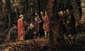 Forest Landscape With Two Of Christ's Miracles (detail) — David Vinckboons, Baroque