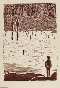 Figures On Pond's Edge — Frank Mcclure
