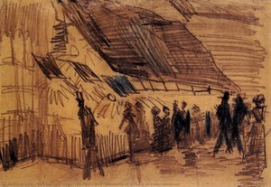 Strollers And Onlookers At A Place Of Entertainment — Vincent Willem Van Gogh, Impressionistic Landscape