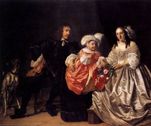 Pieter Lucaszn Van De Venne With Anna De Carpentier And Child — Bartholomeus Van Der Helst, Baroque Classicism