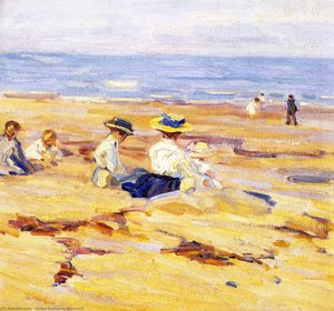 On The Beach — Helen Galloway Mcnicoll, Impressionism