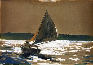 Sailing By Moonlight — Winslow Homer
